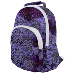 Blue Queen Anne s Lace Landscape Rounded Multi Pocket Backpack