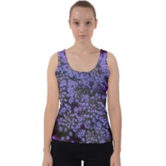 Blue Queen Anne s Lace Landscape Velvet Tank Top