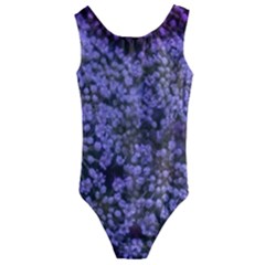 Blue Queen Anne s Lace Landscape Kids  Cut-out Back One Piece Swimsuit