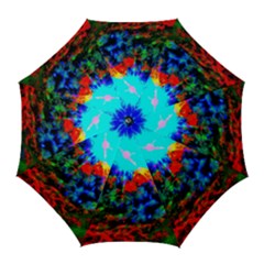 Psychedelic Spaceship Golf Umbrellas by okhismakingart