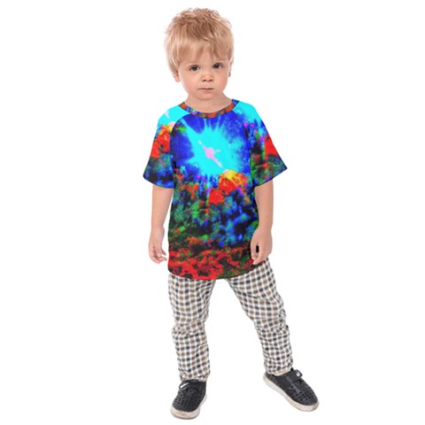 Psychedelic Spaceship Kids  Raglan Tee by okhismakingart