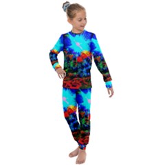 Psychedelic Spaceship Kids  Long Sleeve Set  by okhismakingart