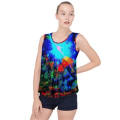 Psychedelic Spaceship Bubble Hem Chiffon Tank Top by okhismakingart