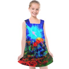 Psychedelic Spaceship Kids  Cross Back Dress