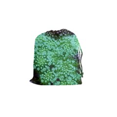 Green Queen Anne s Lace Landscape Drawstring Pouch (small) by okhismakingart