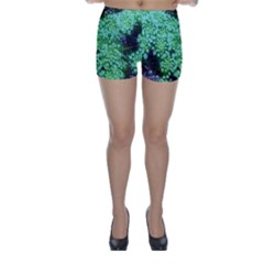 Green Queen Anne s Lace Landscape Skinny Shorts by okhismakingart