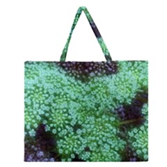 Green Queen Anne s Lace Landscape Zipper Large Tote Bag by okhismakingart