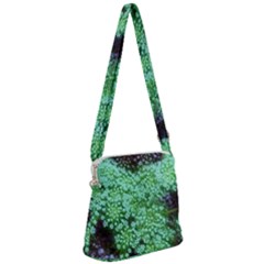 Green Queen Anne s Lace Landscape Zipper Messenger Bag by okhismakingart