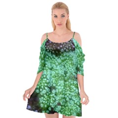 Green Queen Anne s Lace Landscape Cutout Spaghetti Strap Chiffon Dress by okhismakingart