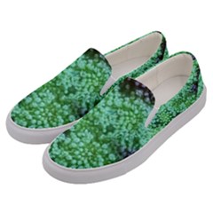 Green Queen Anne s Lace Landscape Men s Canvas Slip Ons by okhismakingart