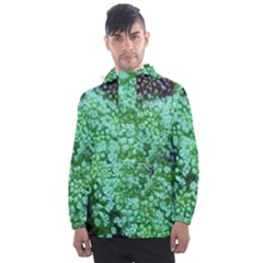 Green Queen Anne s Lace Landscape Men s Front Pocket Pullover Windbreaker