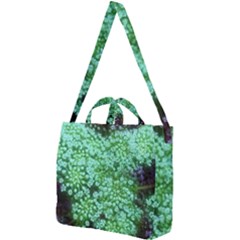 Green Queen Anne s Lace Landscape Square Shoulder Tote Bag