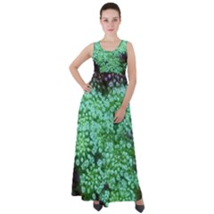 Green Queen Anne s Lace Landscape Empire Waist Velour Maxi Dress by okhismakingart