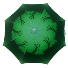 Creepy Green Scene Straight Umbrellas by okhismakingart