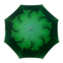 Creepy Green Scene Golf Umbrellas by okhismakingart