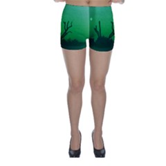 Creepy Green Scene Skinny Shorts by okhismakingart