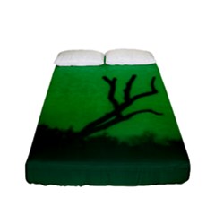 Creepy Green Scene Fitted Sheet (full/ Double Size) by okhismakingart