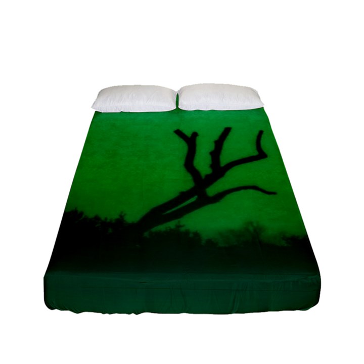 Creepy Green Scene Fitted Sheet (Full/ Double Size)