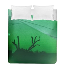 Creepy Green Scene Duvet Cover Double Side (full/ Double Size) by okhismakingart