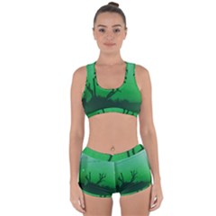 Creepy Green Scene Racerback Boyleg Bikini Set by okhismakingart