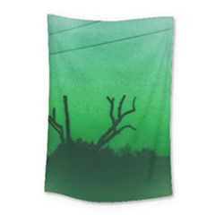 Creepy Green Scene Small Tapestry by okhismakingart