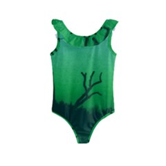 Creepy Green Scene Kids  Frill Swimsuit