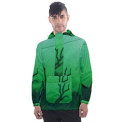 Creepy Green Scene Men s Front Pocket Pullover Windbreaker by okhismakingart