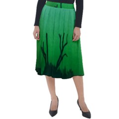 Creepy Green Scene Classic Velour Midi Skirt  by okhismakingart