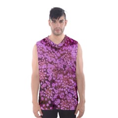 Pink Queen Anne s Lace Landscape Men s Basketball Tank Top by okhismakingart