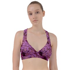 Pink Queen Anne s Lace Landscape Sweetheart Sports Bra by okhismakingart