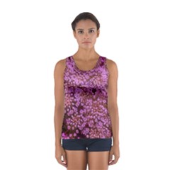 Pink Queen Anne s Lace Landscape Sport Tank Top  by okhismakingart