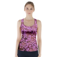 Pink Queen Anne s Lace Landscape Racer Back Sports Top by okhismakingart