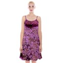 Pink Queen Anne s Lace Landscape Spaghetti Strap Velvet Dress View1