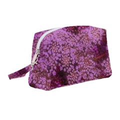 Pink Queen Anne s Lace Landscape Wristlet Pouch Bag (medium)