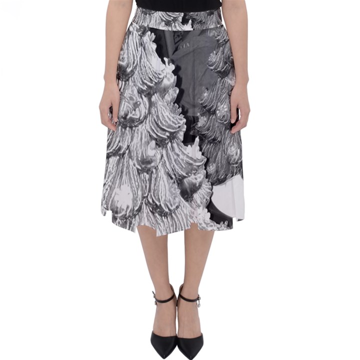 Black and White Christmas Classic Midi Skirt