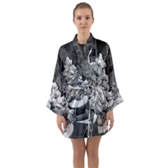 Black And White Christmas Long Sleeve Kimono Robe by okhismakingart