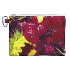 Sunflower And Cockscomb Canvas Cosmetic Bag (xl) by okhismakingart