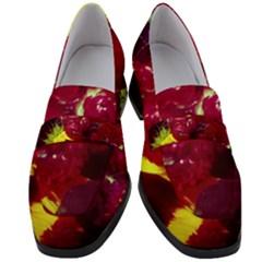 Sunflower And Cockscomb Women s Chunky Heel Loafers