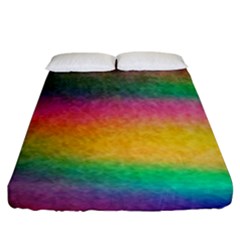 Rainbow Streaks Fitted Sheet (king Size) by okhismakingart