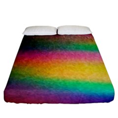 Rainbow Streaks Fitted Sheet (california King Size) by okhismakingart