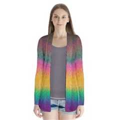 Rainbow Streaks Drape Collar Cardigan by okhismakingart