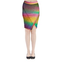 Rainbow Streaks Midi Wrap Pencil Skirt by okhismakingart