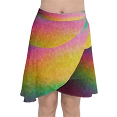 Rainbow Streaks Chiffon Wrap Front Skirt by okhismakingart