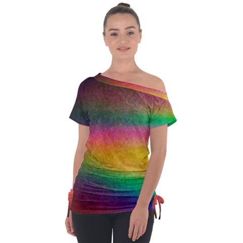 Rainbow Streaks Tie-up Tee by okhismakingart