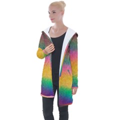 Rainbow Streaks Longline Hooded Cardigan