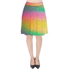 Rainbow Streaks Velvet High Waist Skirt by okhismakingart