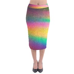 Rainbow Streaks Velvet Midi Pencil Skirt by okhismakingart