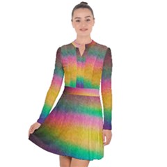 Rainbow Streaks Long Sleeve Panel Dress by okhismakingart