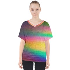 Rainbow Streaks V-neck Dolman Drape Top by okhismakingart