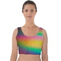 Rainbow Streaks Velvet Crop Top View1